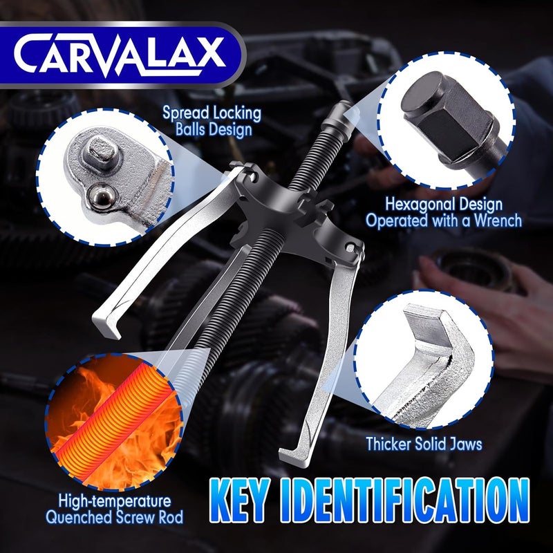 CARVALAX رافعة تروس 7 طن، فولاذ CR-V ثقيل 2 و 3 فك قابل للعكس لرفع المحامل/البكرات - أداة احترافية للسيارات والصناعات للميكانيكيين وعشاق الأعمال اليدوية - Image 3